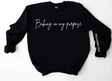 Load image into Gallery viewer, Baking in my purpose sweatshirt Unisex (Black)
