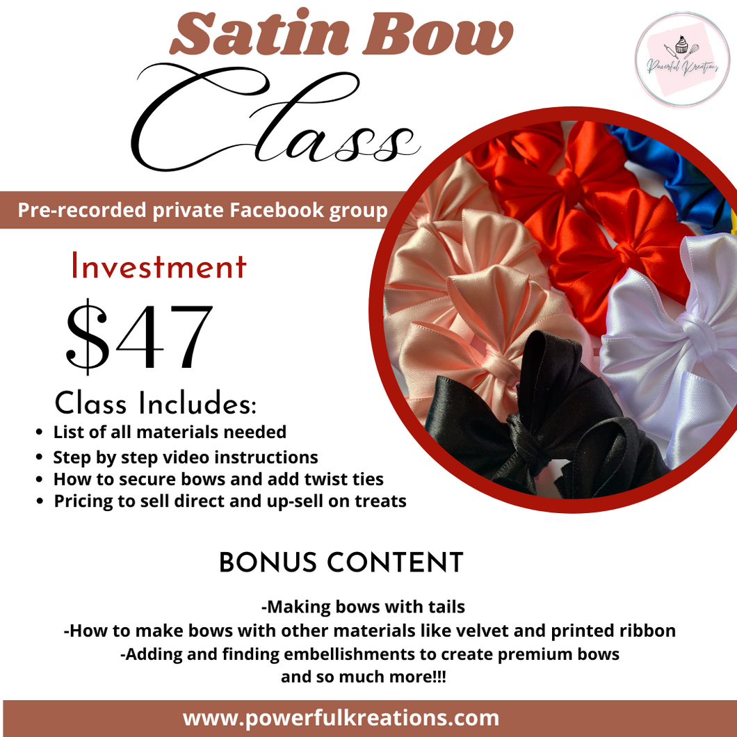 Craft/Treat Satin bow Class